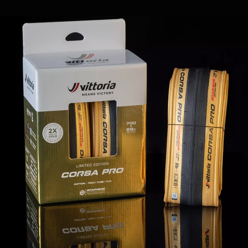 Tyre 700 Vittoria Corsa Pro TLR Gold Folding (Pair) 700×28