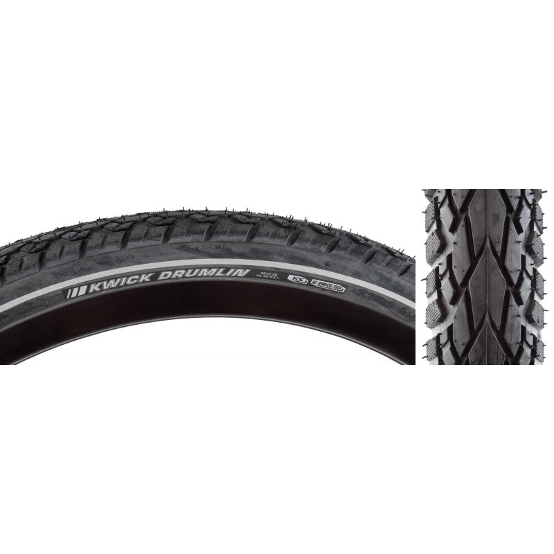 Kenda Kwick Drumlin Tire – 26 x 2.2 Clincher Wire Black/Reflective 60tpi KS