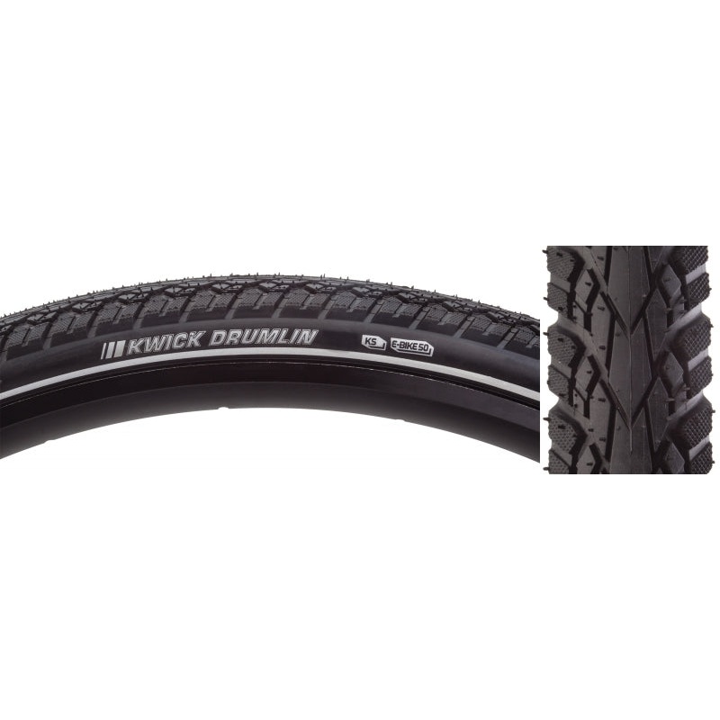 Kenda Kwick Drumlin Tire – 700 x 45 Clincher Wire Black/Reflective 60tpi