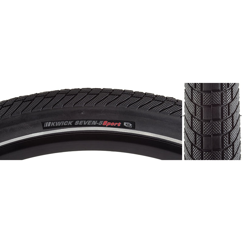 Kenda Kwick Seven.5 Tire – 27.5 x 1.75 Clincher Wire BLK/Reflective 60tpi KS