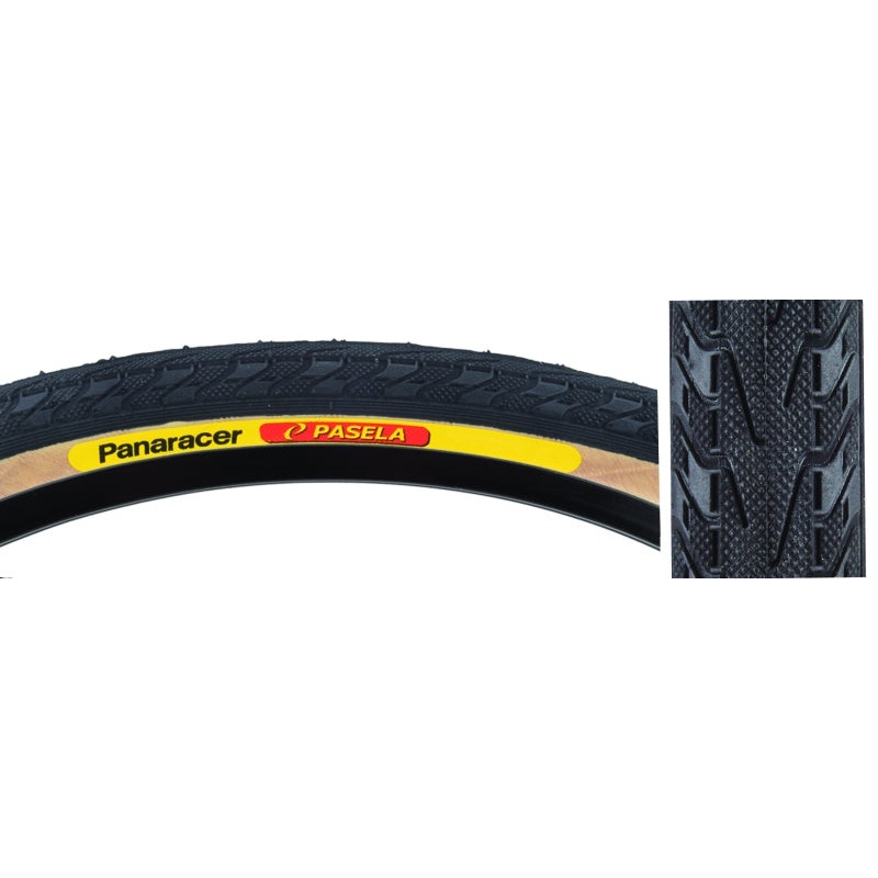 Panaracer Pasela Tire – 700 x 28 Clincher Wire Black/Amber