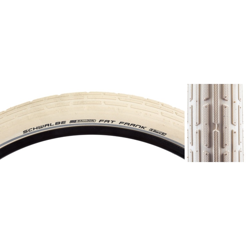 Schwalbe Fat Frank Tire – 26 x 2.35 Clincher Wire Creme/Reflective Active Line