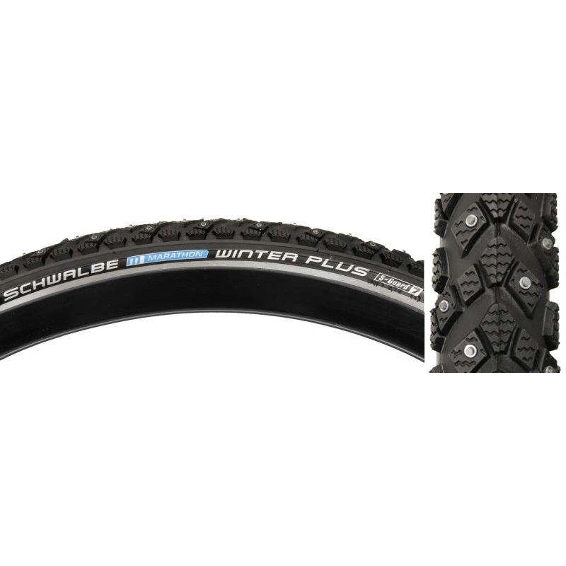 Schwalbe Marathon Winter Plus Tire 26×1.75 Wire Clincher Winter SmartGuard 67TPI Black