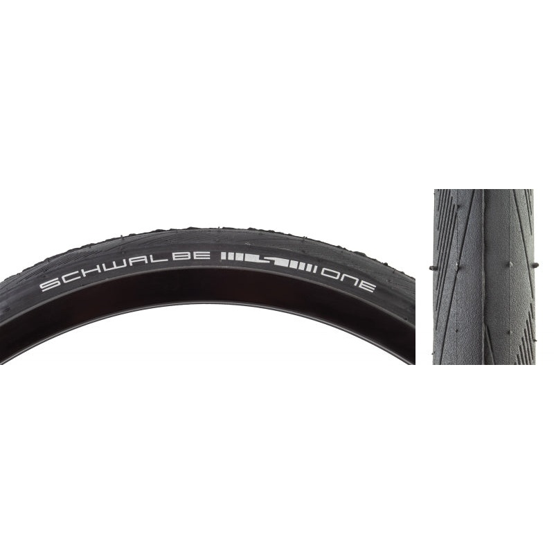 Schwalbe One Tire – 20 x 1-1/8″ Clincher Wire BLK Performance Line RaceGuard Addix