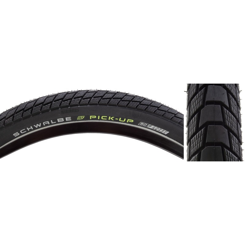 Schwalbe Pick-Up Tire – 26 x 2.15 Clincher Wire BLK/Reflective Performance Line Super Defense Addix E Twin Skin E-50