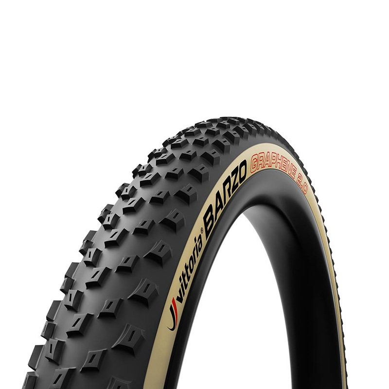 Vittoria Barzo Tire – 29 x 2.35 Tubeless Folding Black/Tan 4C Race G2.0