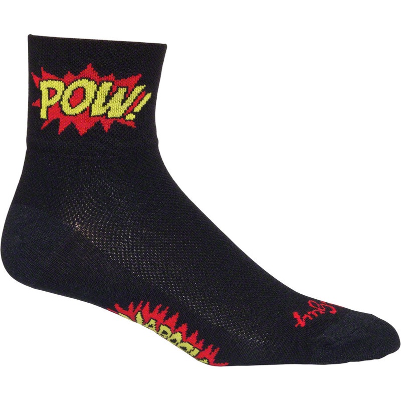 SockGuy Classic Boom Pow Socks – 3″ Black Small/Medium