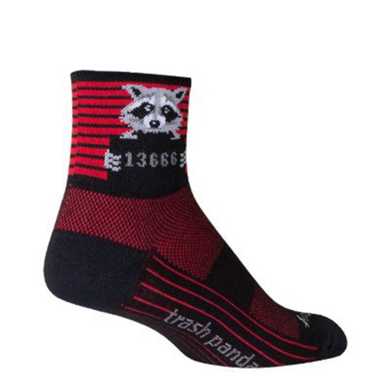 SockGuy Classic Busted Socks – 3″ Black/Red Stripe Small/Medium