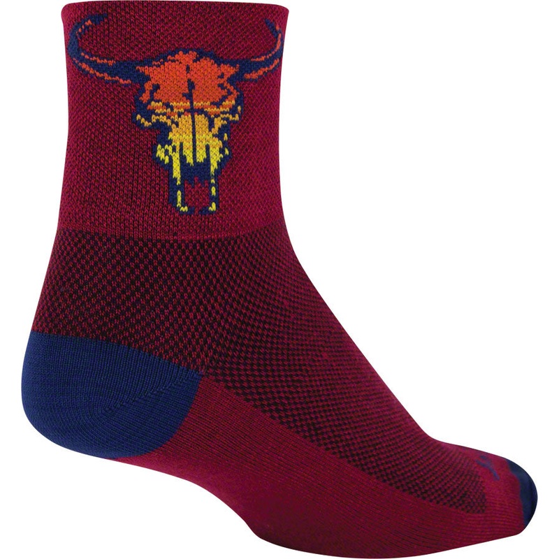 SockGuy Classic Desert Skull Socks – 3″ Red Small/Medium