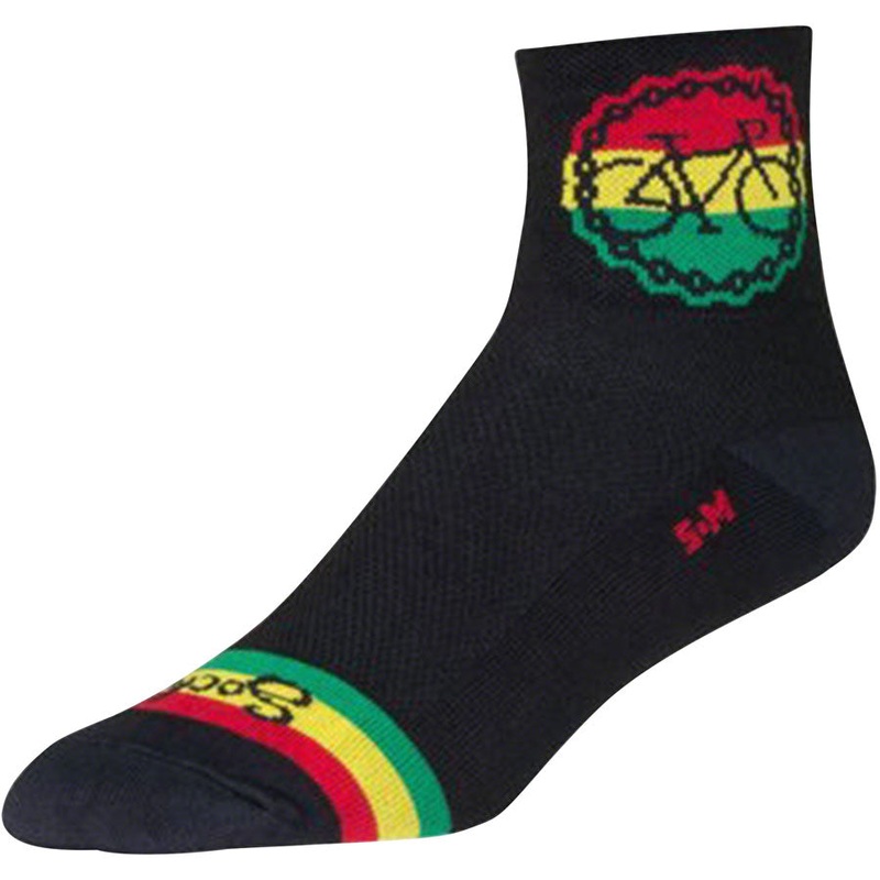 SockGuy Classic Rasta Ride Socks – 3″ Black/Rasta Large/X-Large