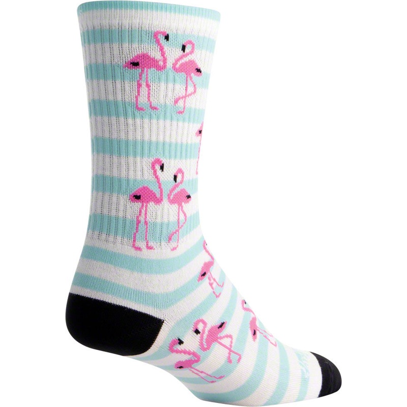 SockGuy Crew Flamingo Socks – 6″ Blue Small/Medium