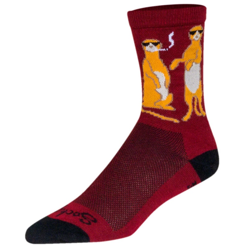SockGuy Crew Kool Kats Socks – 6″ Burgundy Small/Medium