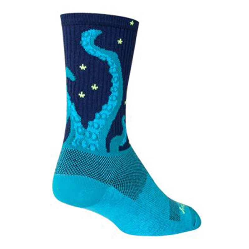 SockGuy Crew Kraken Socks – 6″ Blue Small/Medium