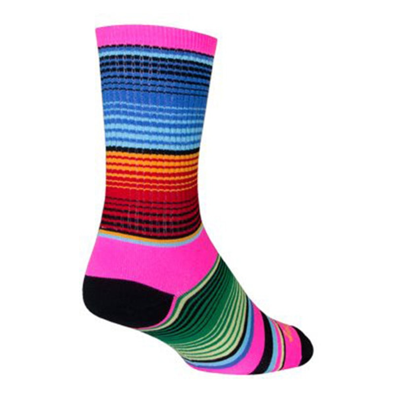 SockGuy Crew Siesta Socks – 6″ Pink/Multi-Color Large/X-Large