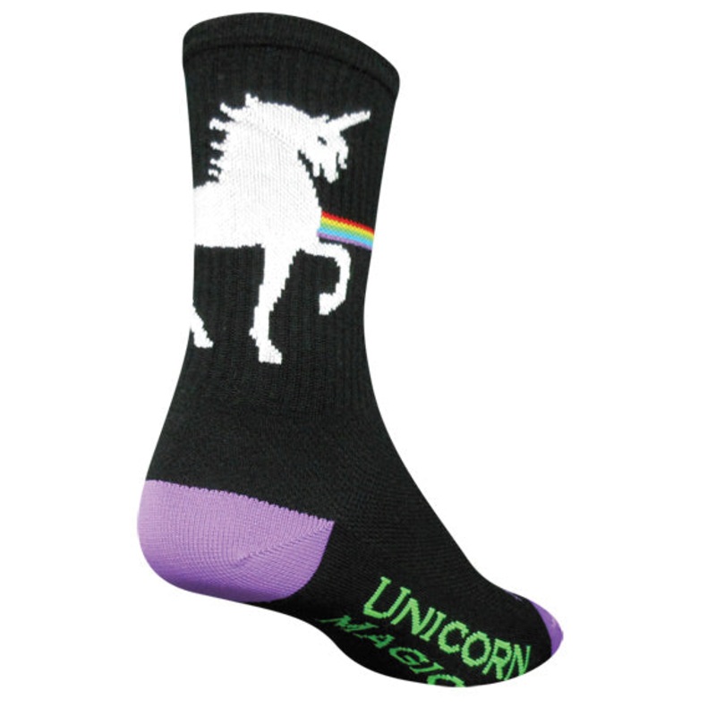 SockGuy Crew Unicorn Magic Socks – 6″ Black Small/Medium