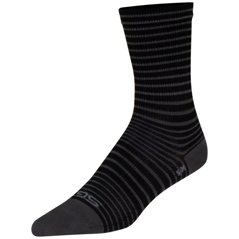 SockGuy SGX Black Stripes Socks – 6″ Black Small/Medium