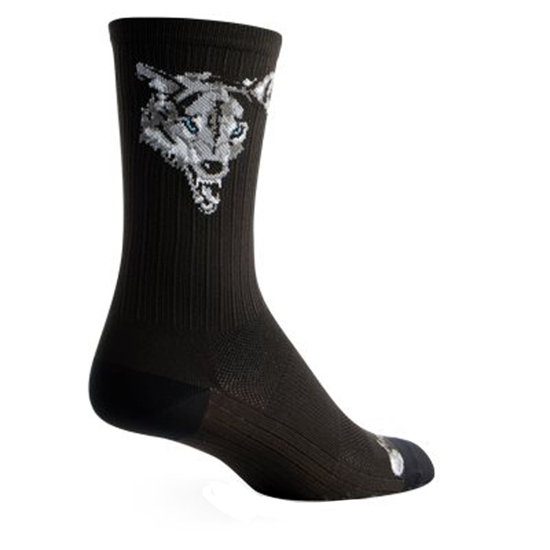 SockGuy SGX Wolf Socks – 6″ Black Large/X-Large