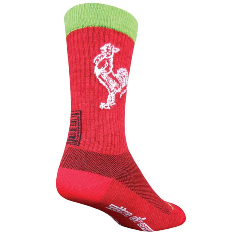 SockGuy Sriracha Wool Socks – 8″ Red Small/Medium