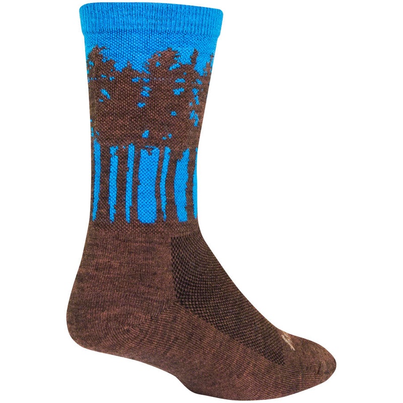 SockGuy Treeline Wool Socks – 6″ Brown/Blue Small/Medium