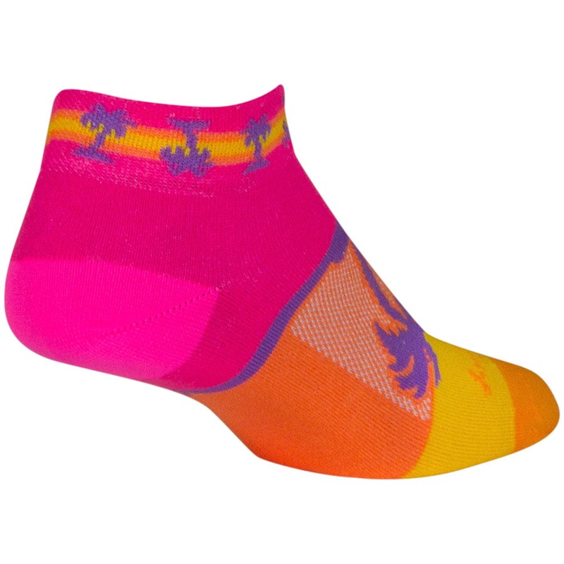 SockGuy Tropical Classic Low Socks – 1″ Pink/YLW/Orange Womens Small/Medium