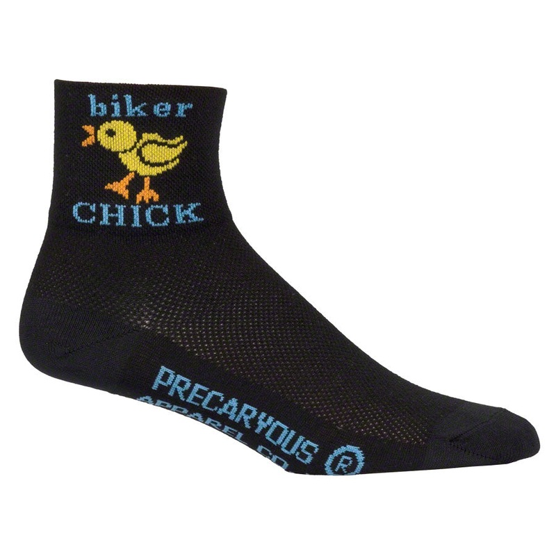 SockGuy Classic Biker Chick Socks – 3″ Black Womens Small/Medium
