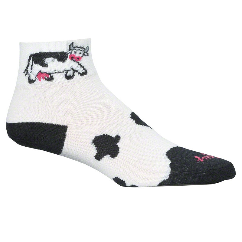 SockGuy Classic Cow Socks – 2″ White Womens Small/Medium