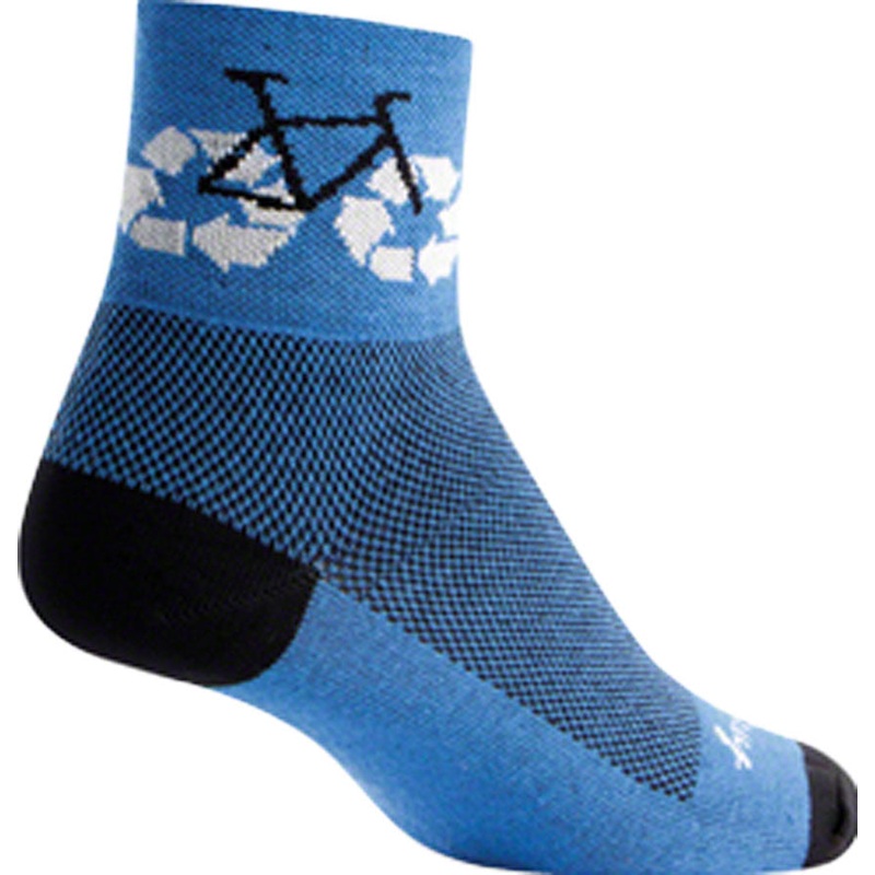 SockGuy Classic Recycle Socks – 3″ Blue Small/Medium