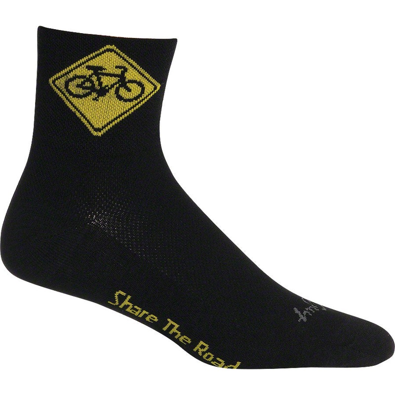 SockGuy Classic Share the Road Socks – 3″ Black Large/X-Large