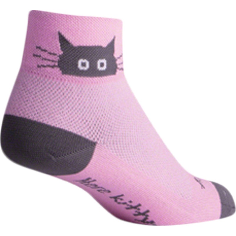 SockGuy Classic Whiskers Socks – 2″ Pink Womens Small/Medium