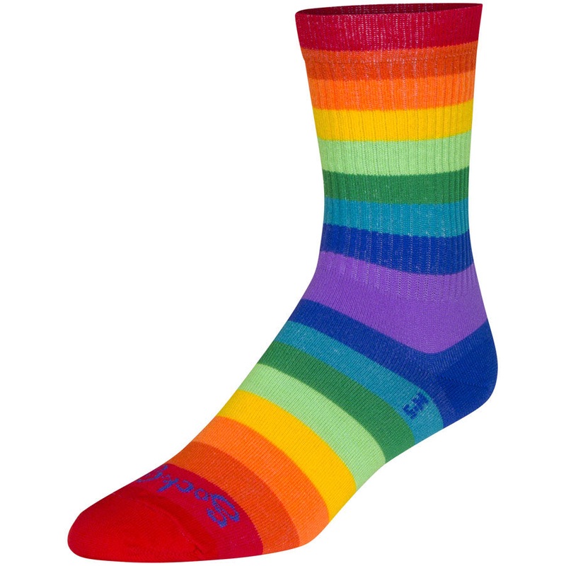 SockGuy Crew Fabulous Socks – 6″ Rainbow Large/X-Large