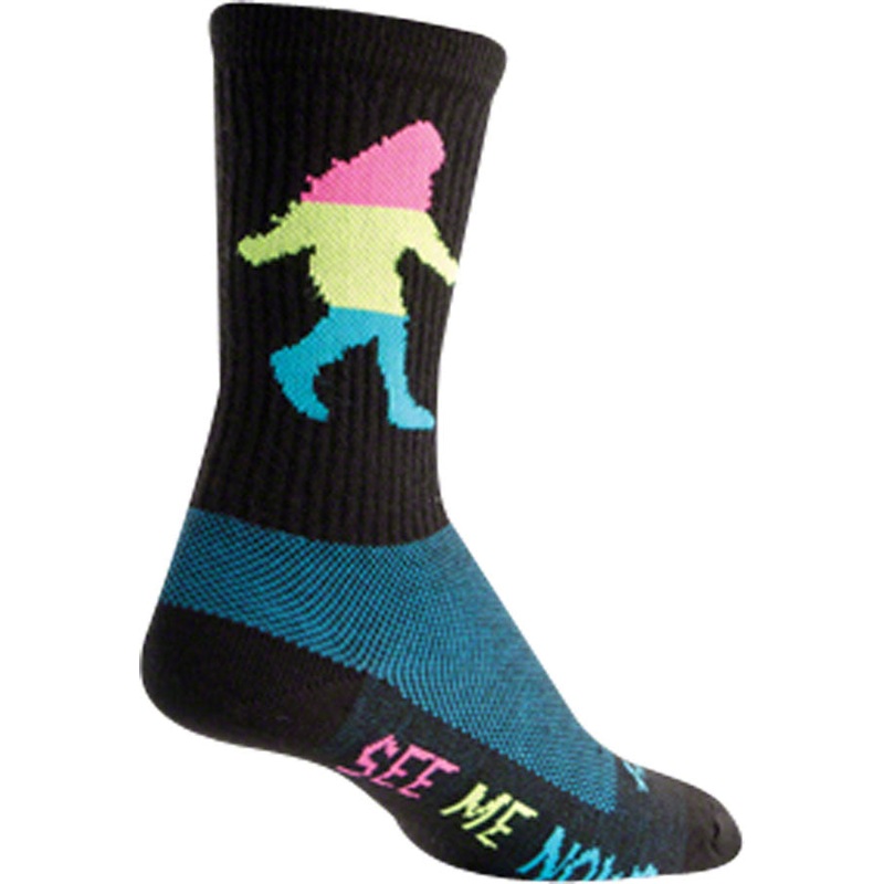 SockGuy Wool Neon Sasquatch Socks – 6″ Black Small/Medium