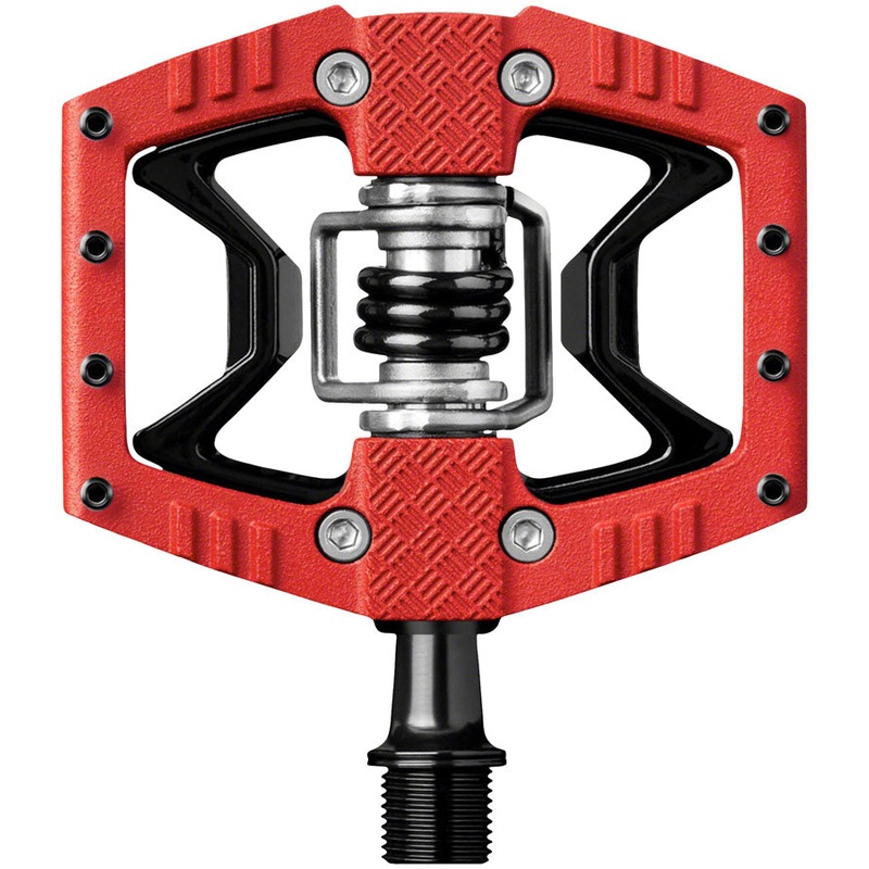Crankbrothers Double Shot 3 Pedals – Single Side Clipless Platform Aluminum 9/16″ Red/BLK