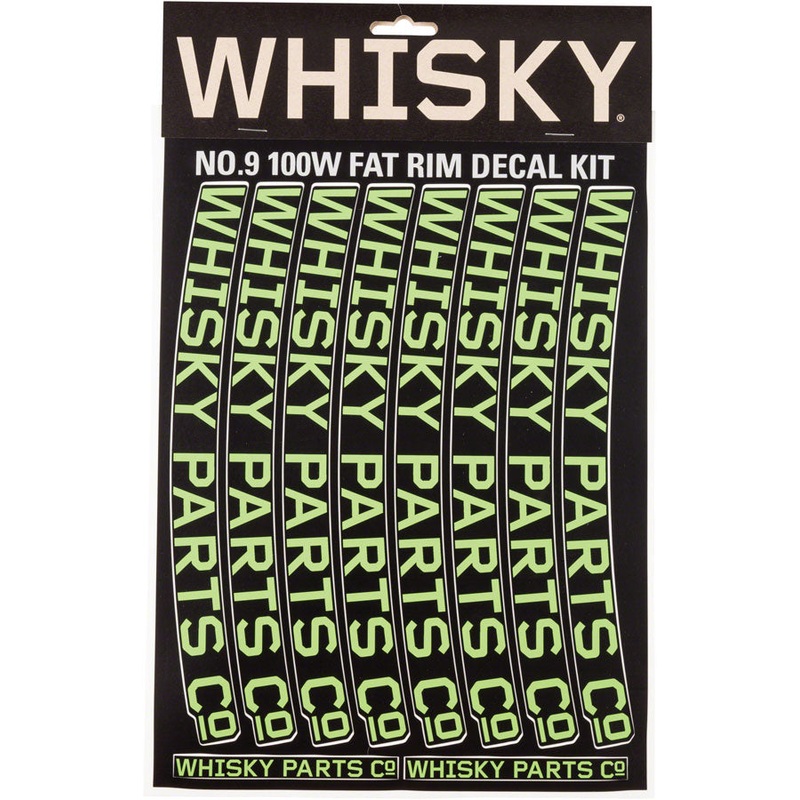 WHISKY 100w Rim Decal Kit for 2 Rims Lime Green
