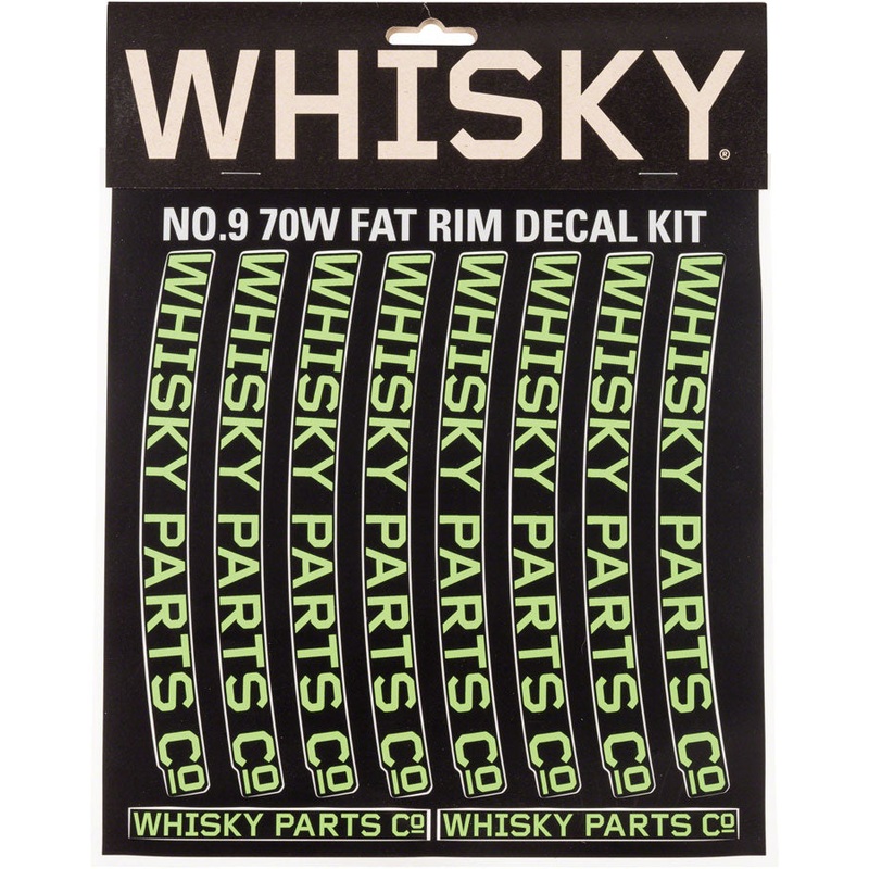 WHISKY 70w Rim Decal Kit for 2 Rims Lime Green