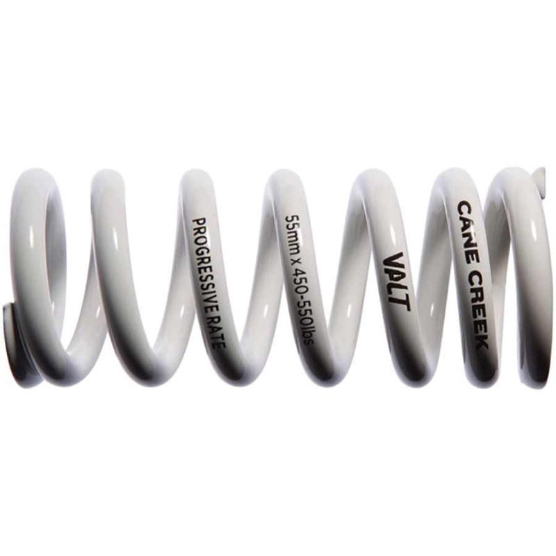 Cane Creek Progressive Rate VALT Lightweight Rear Shock Spring – 65mm x 500-610lbs White