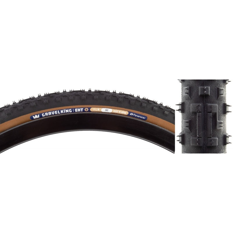 Panaracer GravelKing EXT Plus Tire – 700 x 38 Tubeless Folding Black/Brown