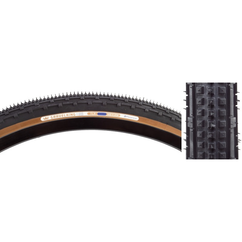 Panaracer GravelKing SK Tire – 700 x 35 Tubeless Folding Black/Brown