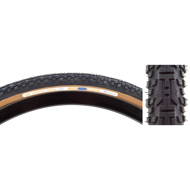 Panaracer GravelKing X1 Tire – 700 x 35 Tubeless Folding Black/Brown