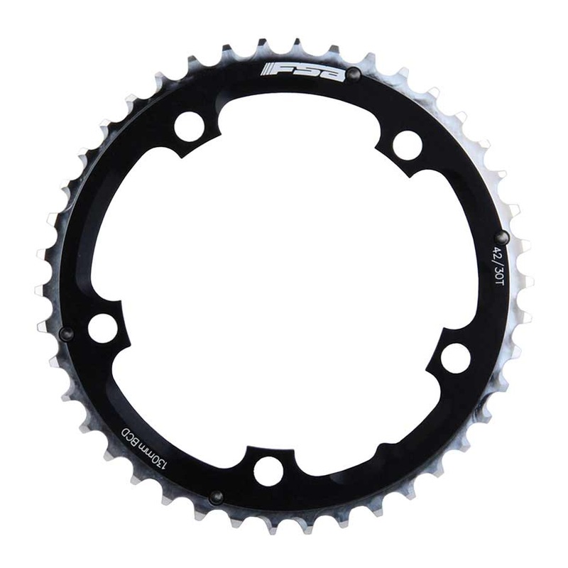 Full Speed Ahead Pro Road Triple Chainring – 42t 130 BCD Aluminum N-10 Black