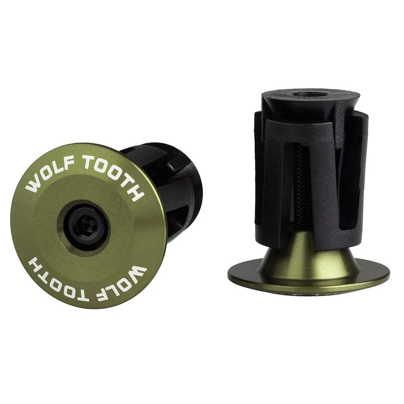 Wolf Tooth Alloy Bar End Plugs – Olive