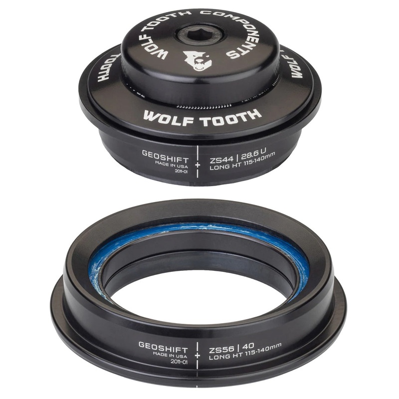 Wolf Tooth GeoShift Performance Angle Headset – 1 Deg Long ZS44/ZS56 Black