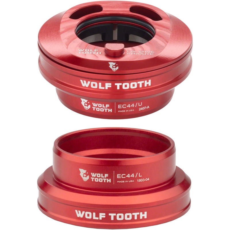 Wolf Tooth Premium Internal Headset – EC44 Upper / EC44 Lower For Enve In-Route System Only Red