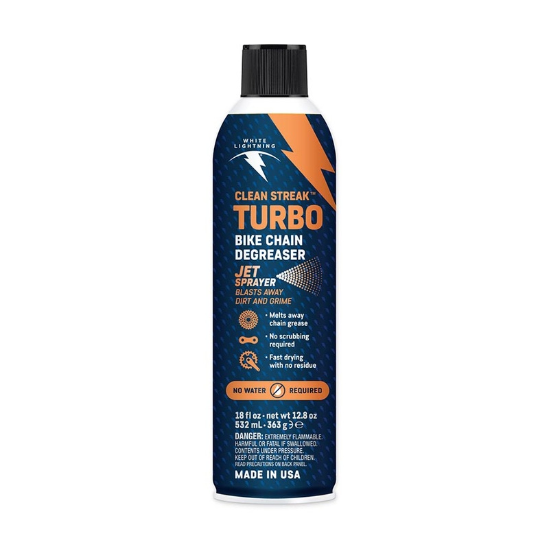 White Lightning Clean Streak Turbo Bike Chain Degreaser – 18oz