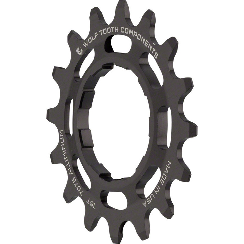 Wolf Tooth Single Speed Aluminum Cog – 16t Compatible 3/32″ Chains BLK