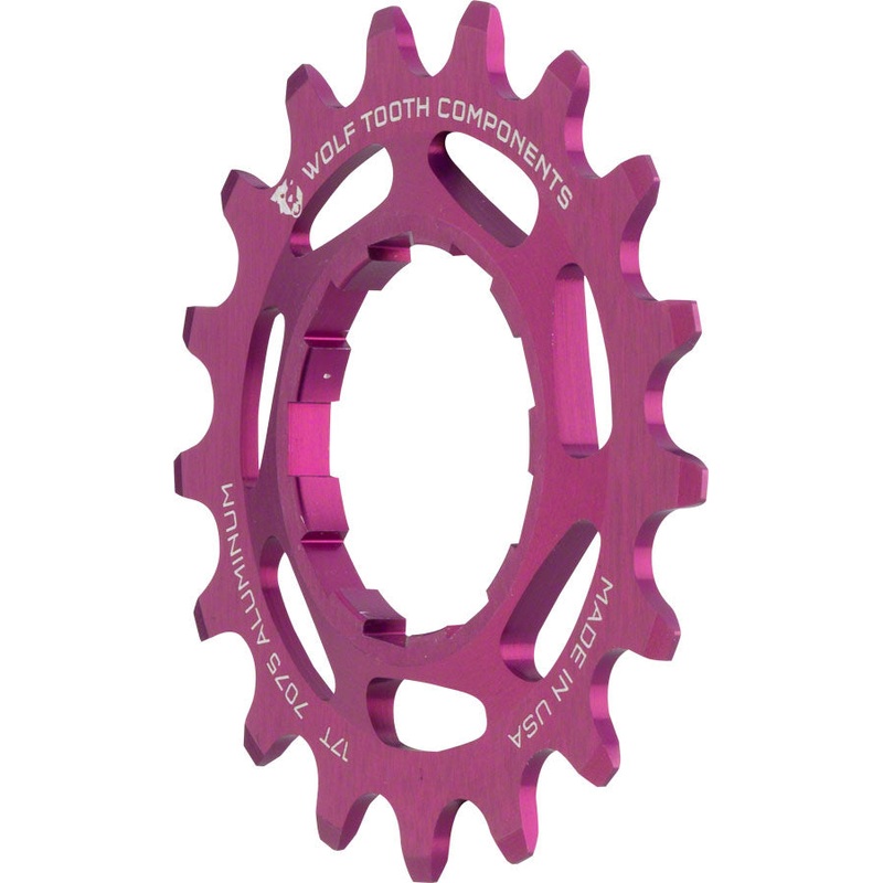 Wolf Tooth Single Speed Aluminum Cog – 17t Compatible 3/32″ Chains Purple