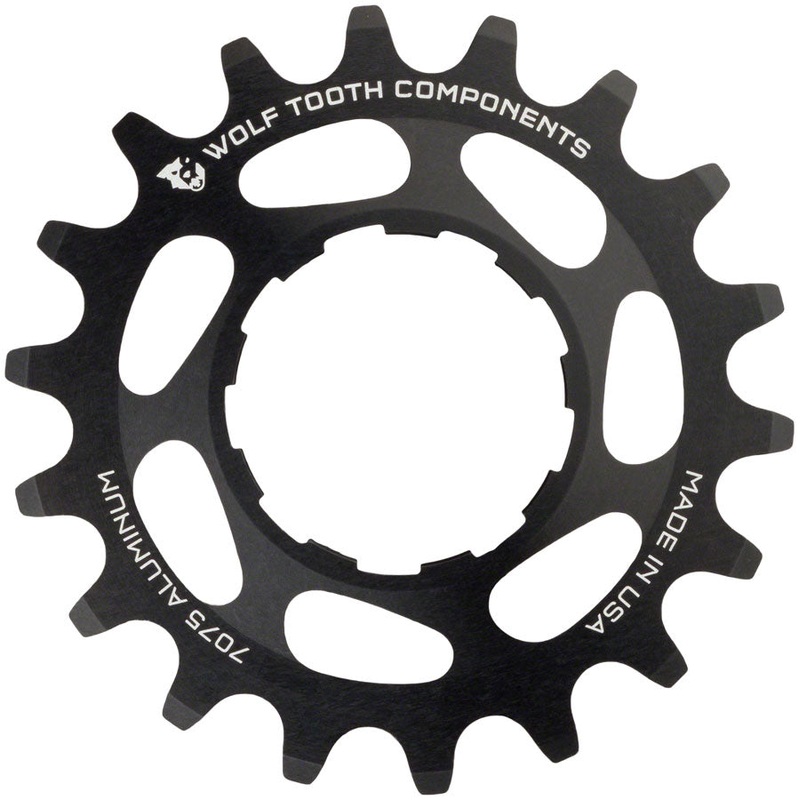 Wolf Tooth Single Speed Aluminum Cog – 20t Compatible 3/32″ Chains BLK