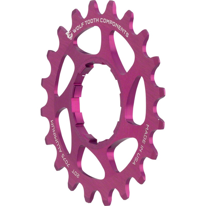 Wolf Tooth Single Speed Aluminum Cog – 20t Compatible 3/32″ Chains Purple