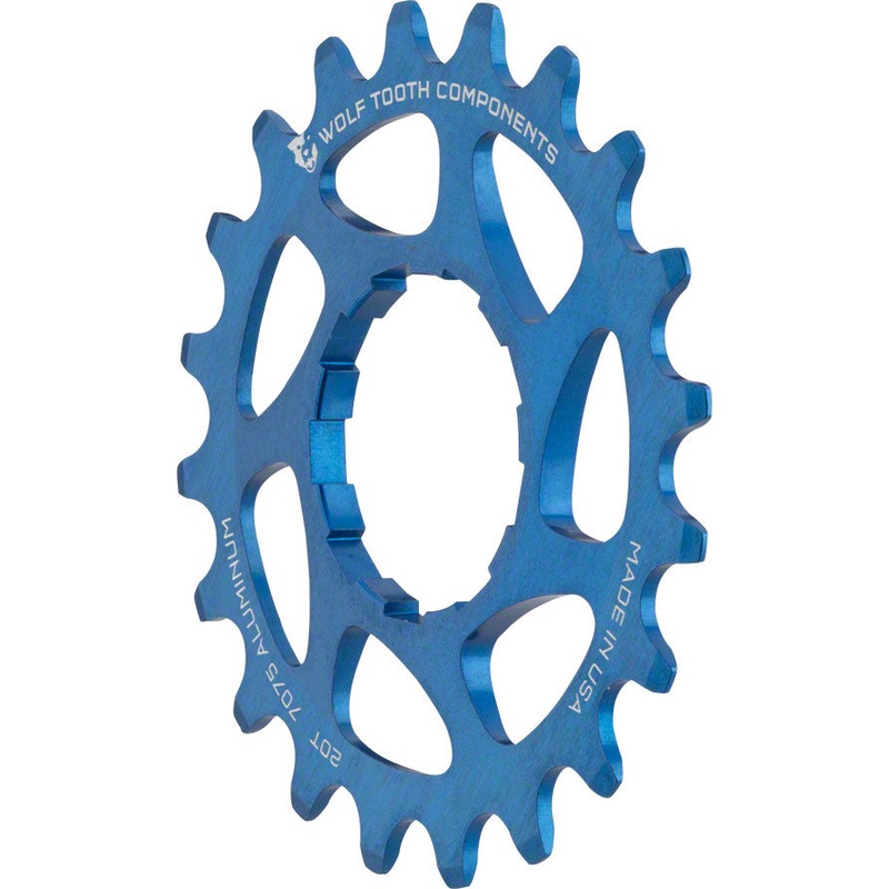 Wolf Tooth Single Speed Aluminum Cog – 20t Compatible with 3/32″ Chains Blue