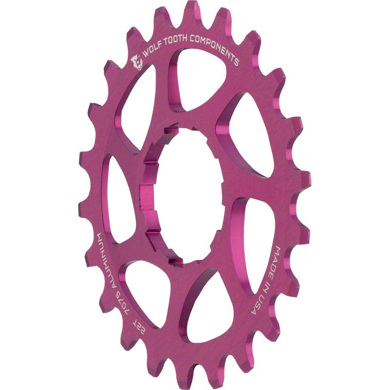 Wolf Tooth Single Speed Aluminum Cog – 22t Compatible 3/32″ Chains Purple