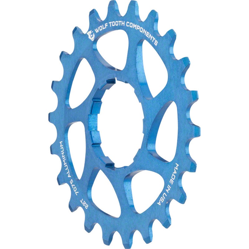 Wolf Tooth Single Speed Aluminum Cog – 22t Compatible with 3/32″ Chains Blue